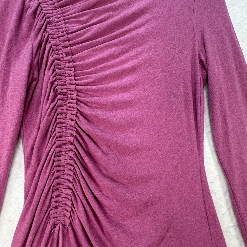 Anthropologie‎ Daily Practice Ruched Cowl Neck Cozy Midi Dress Pink sz M - Picture 9 of 13